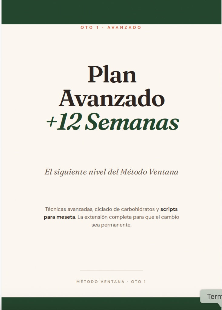 OFERTA LIMITADA: PLAN AVANZADO DE SEGUIMIENTO POR 12 SEMANAS