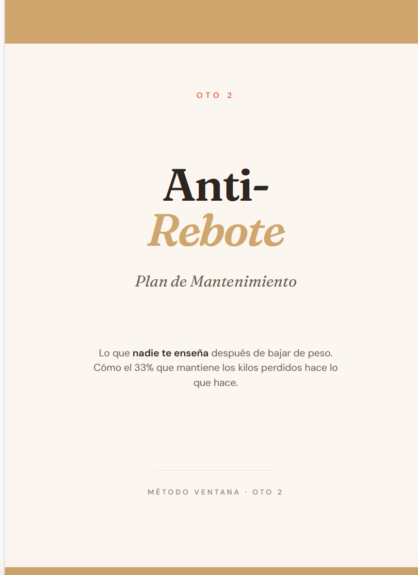 OFERTA EXCLUSIVA: ANTI REBOTE DE PESO